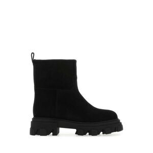 Gia Couture Women Black Suede Ankle Boots